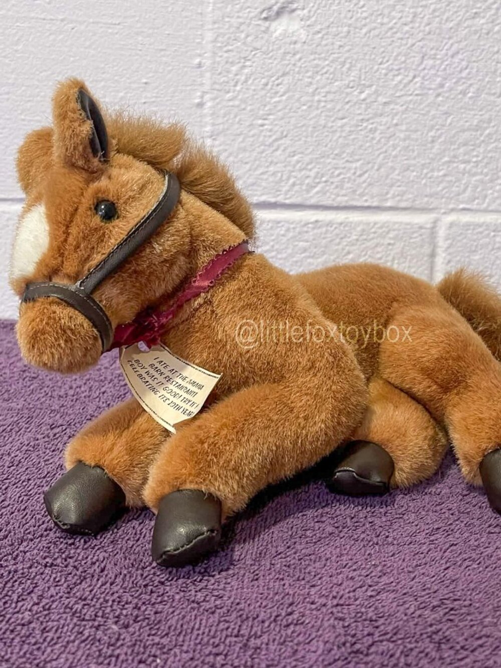 Vintage Mary Meyer Horse Plush 11" Brown White Amana Barn Restaurant 1990s